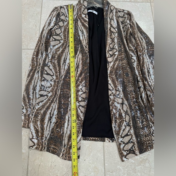 Mango Sequin Snake Print Blazer Jacket Size Large - Picture 7 of 8